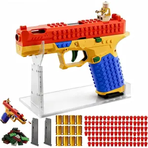 DIY Building Block Foam Blaster Set - Educational STEM Toy Gun with 100 Foam Darts & Display Stand for Teens 14+fidget toys