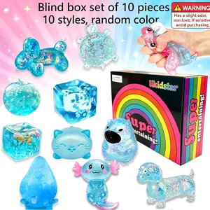 10-Piece Surprise Blind Box Malt Sugar Squishy Set, Stress Relief Creative Slow Rebound Squishies, 10 Styles, Party Gift