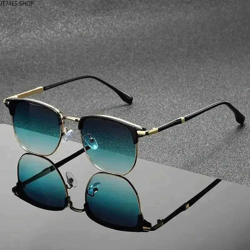 Vintage Square Metal Frame Sunglasses, UV Protection Retro Fashion Shades for Men Women, Outdoor Travel & Daily Eyewear