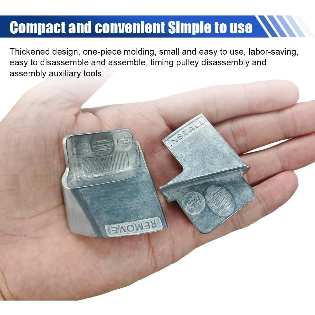 2PCS Stretch Belt Mate Kit, Serpentine Belt Tool for Timing Belt, Auxiliary Pulley Belt Removal Tool, Metal Stretch Belt Remover Installer Tool Kit for Car Trolley Truck Cart Belts