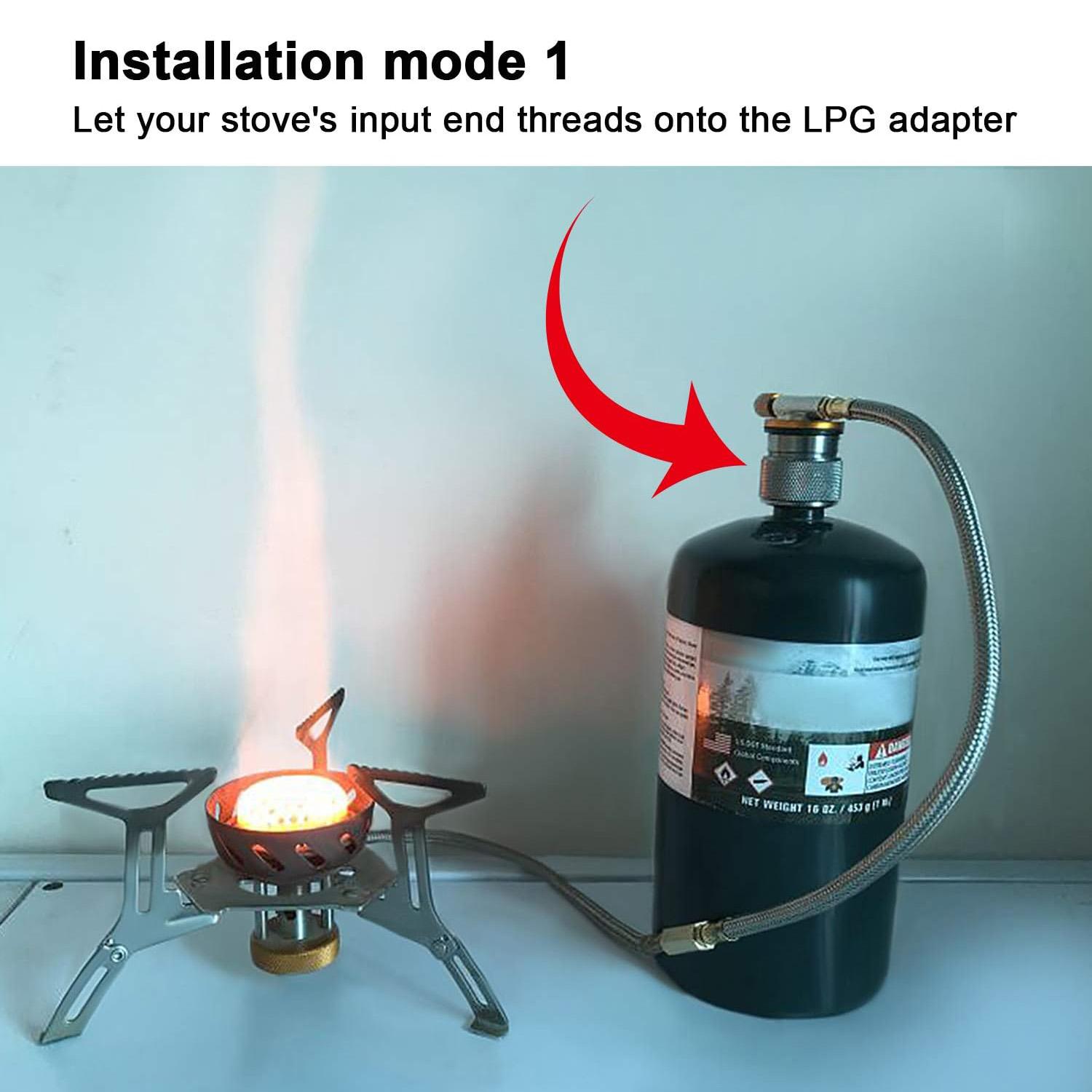 Flat Gas Tank Outdoor Stove Head Connection Port Converter, Propane Adapter, Solid Gas Mapp Adapter, Garden Tool Accessories