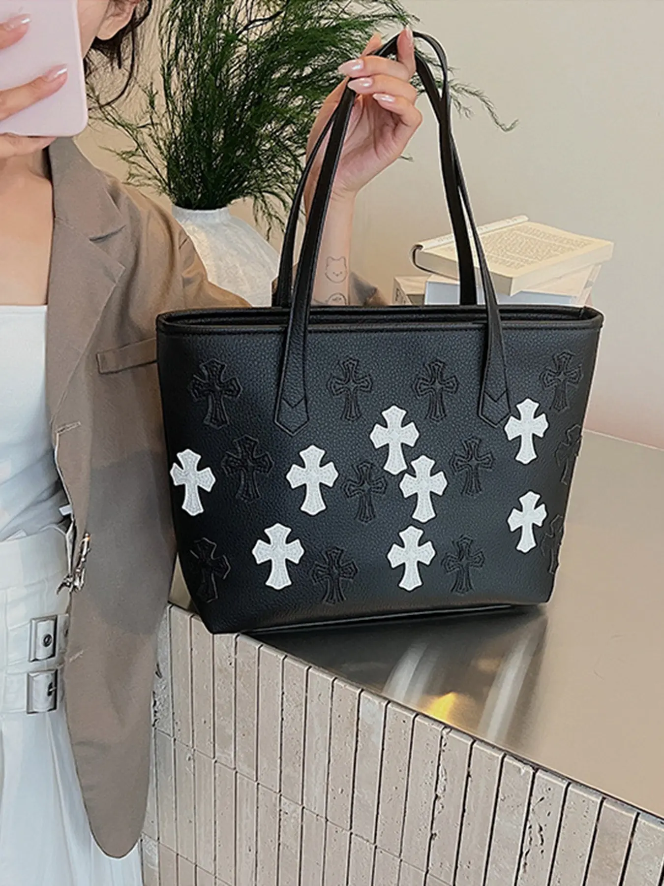 Fashion Crossbody Tote Bag for Women, Large Capacity Trendy Shoulder Handbag, Lightweight Luxury Commuter Bag, Bestseller