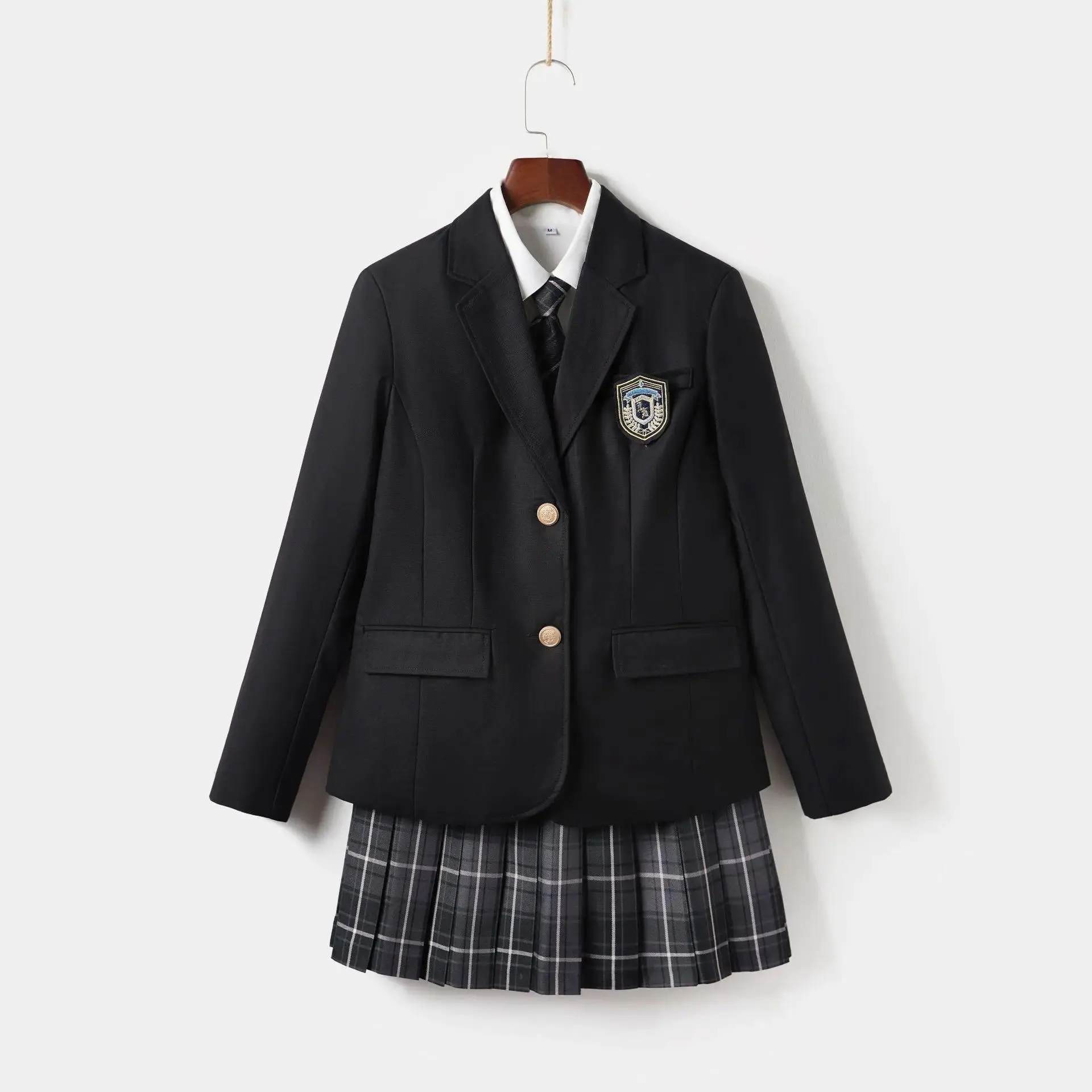 Japanese School Uniforms for Girl Autumn&Winter Multicolor Long Blazer Sets Pleated Skirt JK Sailor Tie Anime Cos Costumes Women