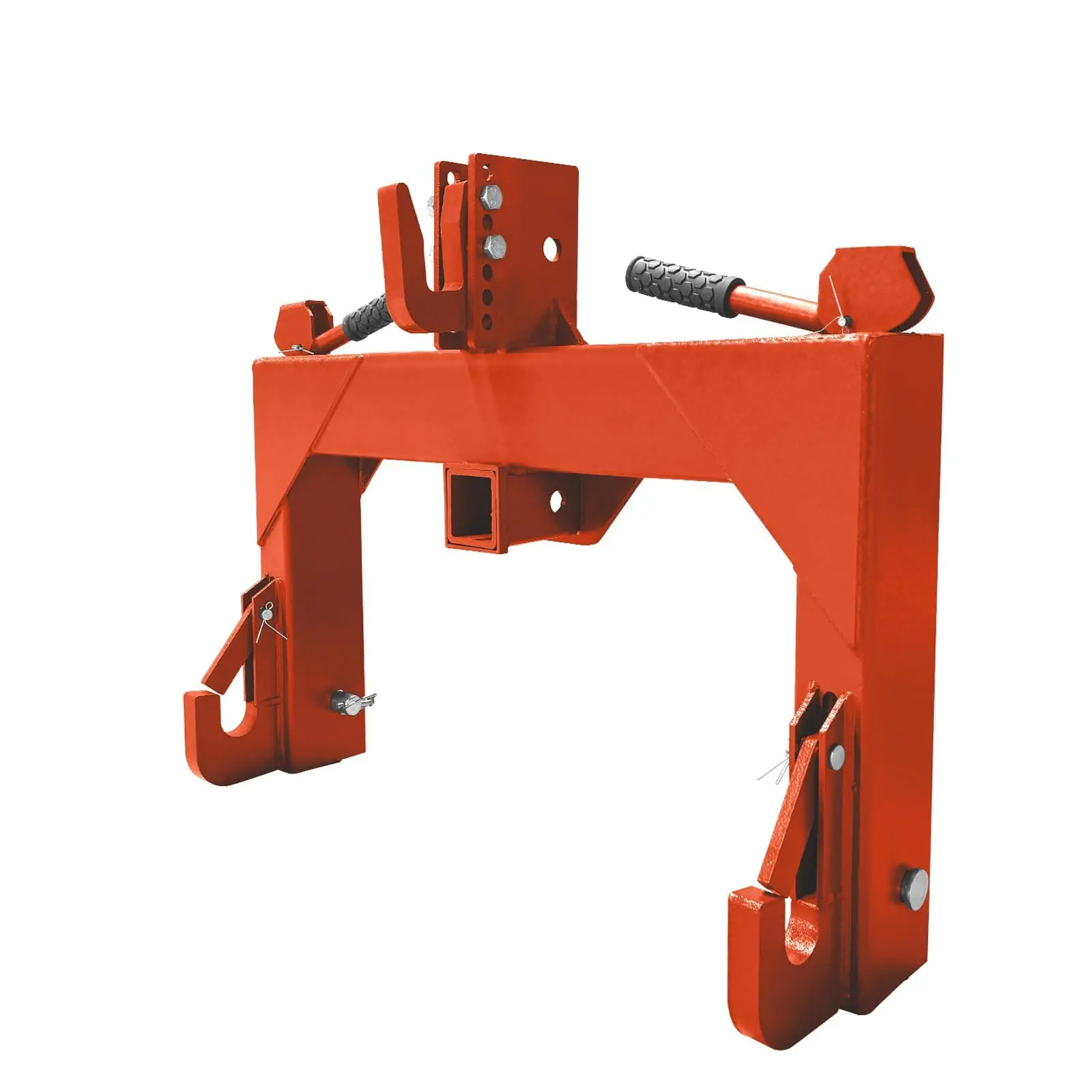 3 Point Quick Hitch – Category 1 with 2" Receiver, 3000LBS Lift Capacity, No Bushing Required for Easy Attachment Change – 5 Level Adjustable Hitch with Reinforcing Ribs
