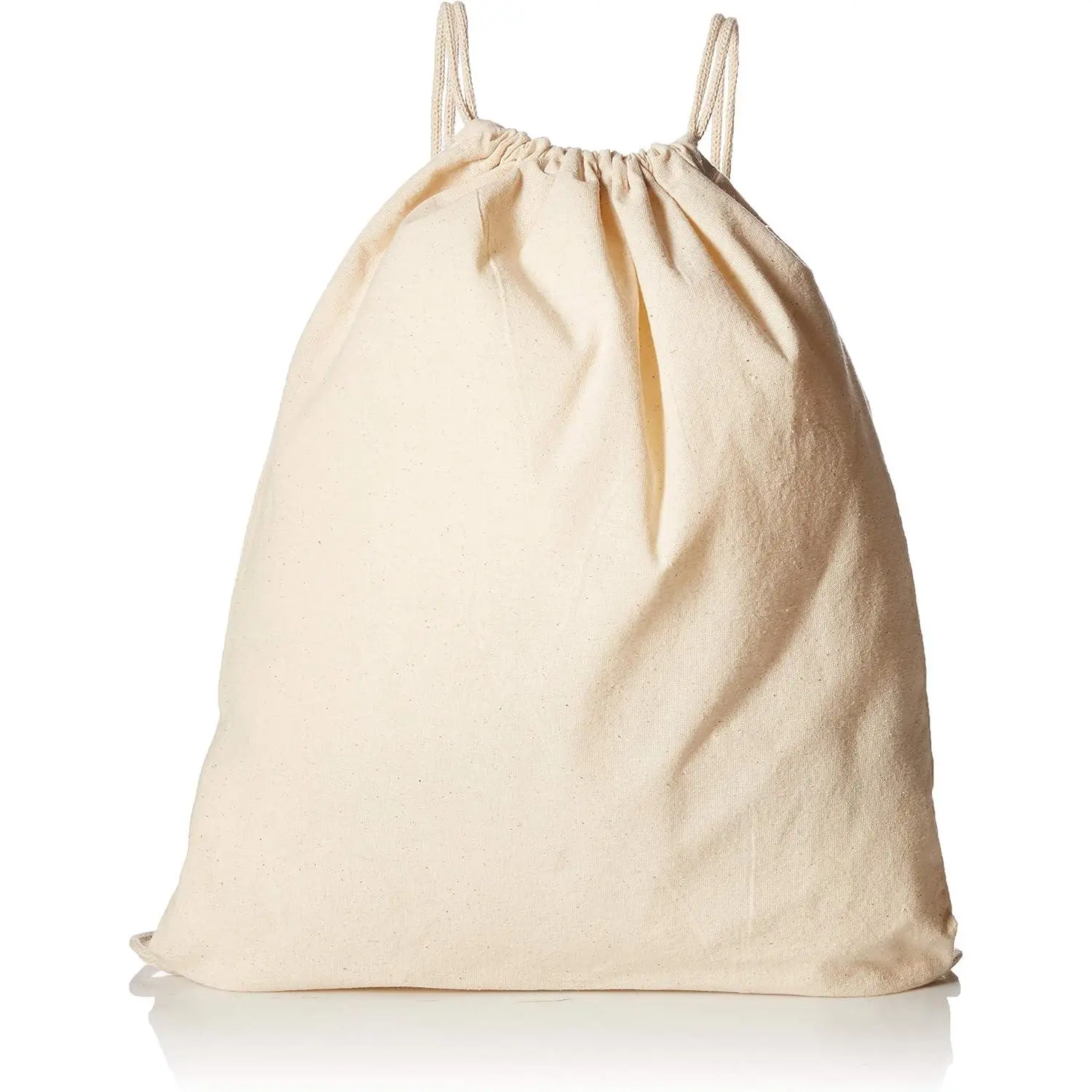 12 Pack Bulk Cotton Canvas Drawstring Backpack Bags (14" W x 18" H) - Perfect for DIY, Crafts, Events, Gym, Travel and More Activities