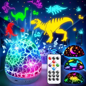Dinosaur Toys for Kids 3-5, Easter Gift Dinosaur Egg Night Light Projector with 15 Sounds, 3D Films, 31 Color Modes & Remote Control