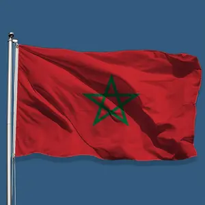 Morocco National Flag, Authentic Moroccan Banner with Vibrant Red Background and Green Pentagram Seal, Perfect for Cultural Events, Yard Home Decor, Weather Resistant 2x3ft 3x5ft Outdoor Flag