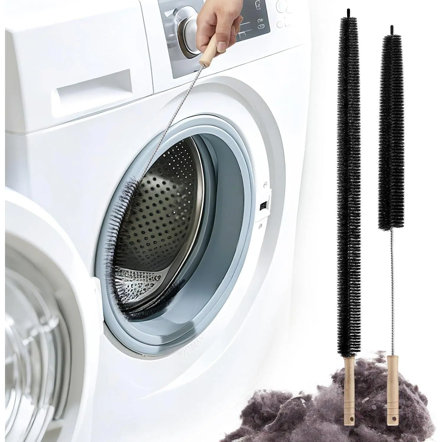 Dryer Vent Cleaner Brush Set,  and Duct Lint Brush Remover | 29.52 in and 27.55 in Flexible Lint Brushes for Dryer Deep Cleaning to Remove  & Lint, Refrigerator Coil Cleaning