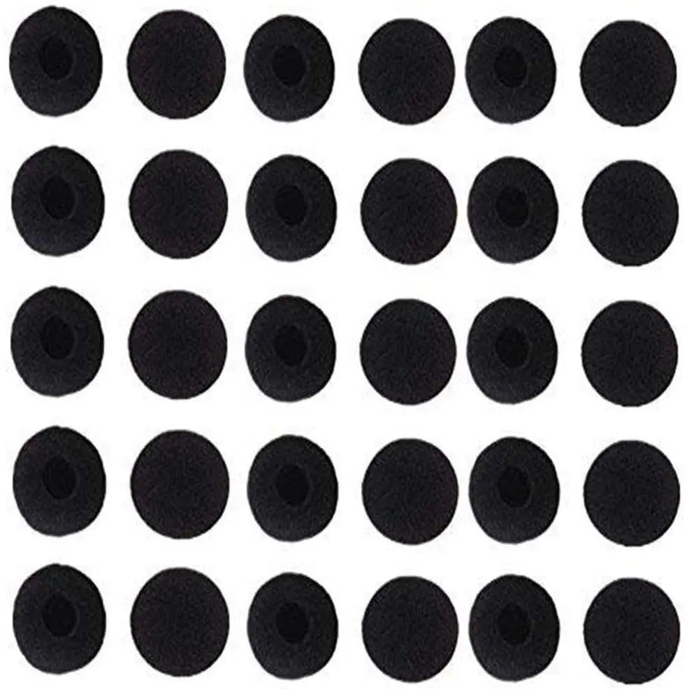 50 count Soft  Earbud Headphone Ear Pads  Sponge Covers Tips  Cushions Pad Protector Earplugs for Earphone Headset Earpiece MP3 MP4 Moblie Phone, Diameter 18MM, Black Color