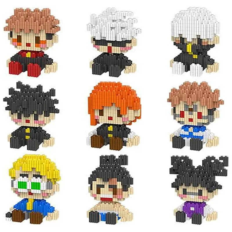Jujutsu Kaisen Gojo Satoru & Yuji Itadori Collectible Anime Action Figures, Nuke Matrix Plastic Blocks Assembly Kit, Unisex Ages 6+ Children's Developmental Educational Toy Gift