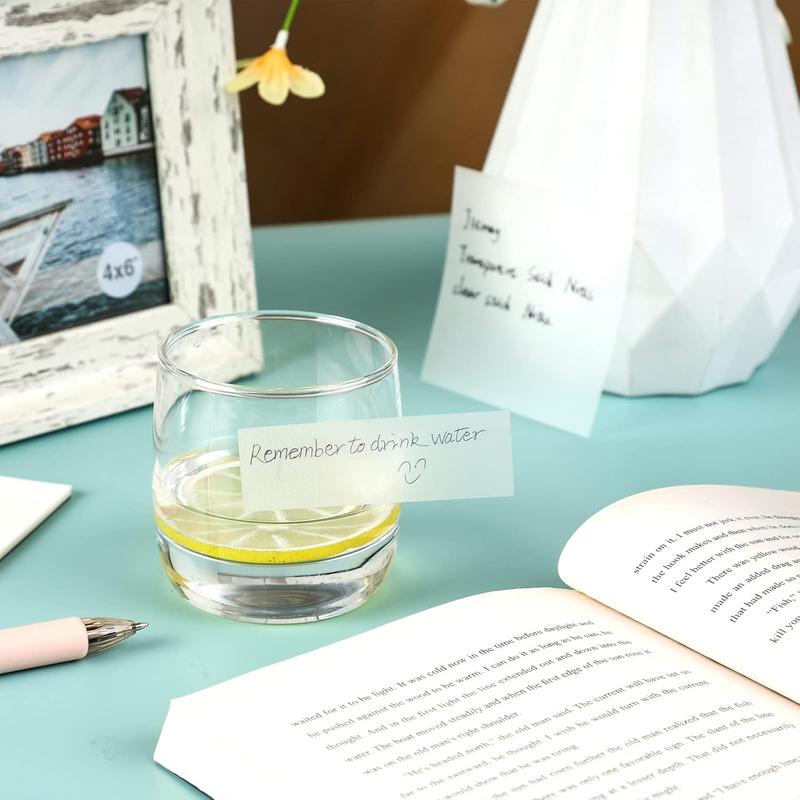 850 count Transparent Sticky Notes Pad, Clear Sticky Notes for Books Message Reminder,  Self-Adhesive Translucent Sticky Notes, 17 Packs (1.5"x1.5", 3"x1", 3"x2", 3"x3", 3"x4")