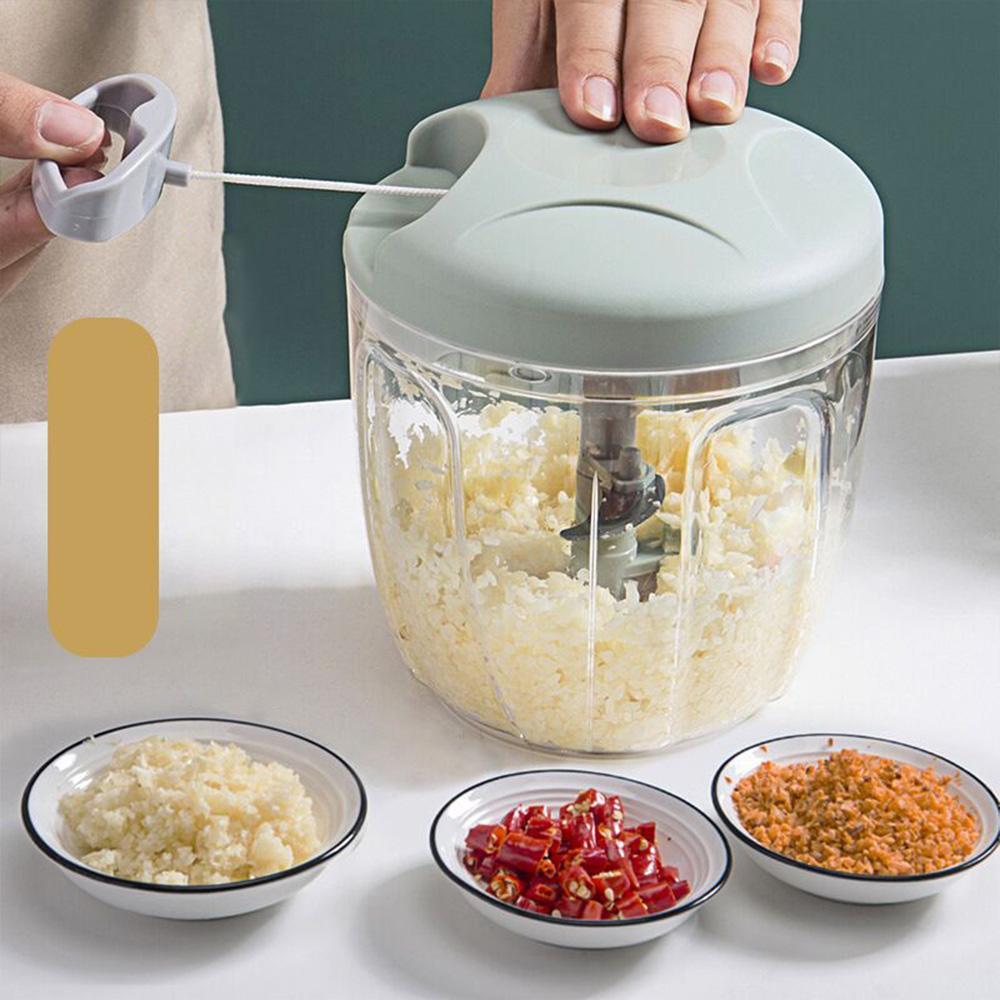 [Clearance] Pull String Garlic Mincer, Mini Chopper Can for Garlics, Manual Food Chopper, Garlic Crusher, Chili Chopper, Meat Grinder Vegetable Cutter