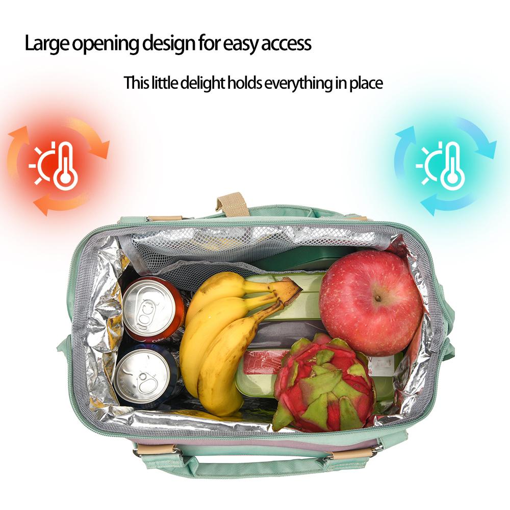 Large capacity multifunctional lightweight zipper lunch bag. Adjustable detachable shoulder strap, hand-held lunch bag gift for women, sturdy and reusable