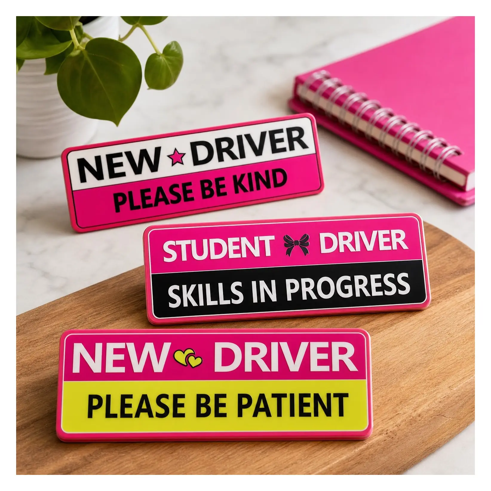 3pcs Please Be Patient Student Driver Car Magnets, Removable Novice Safety Funny Magnetic Bumper Sticker AccessoriesGift