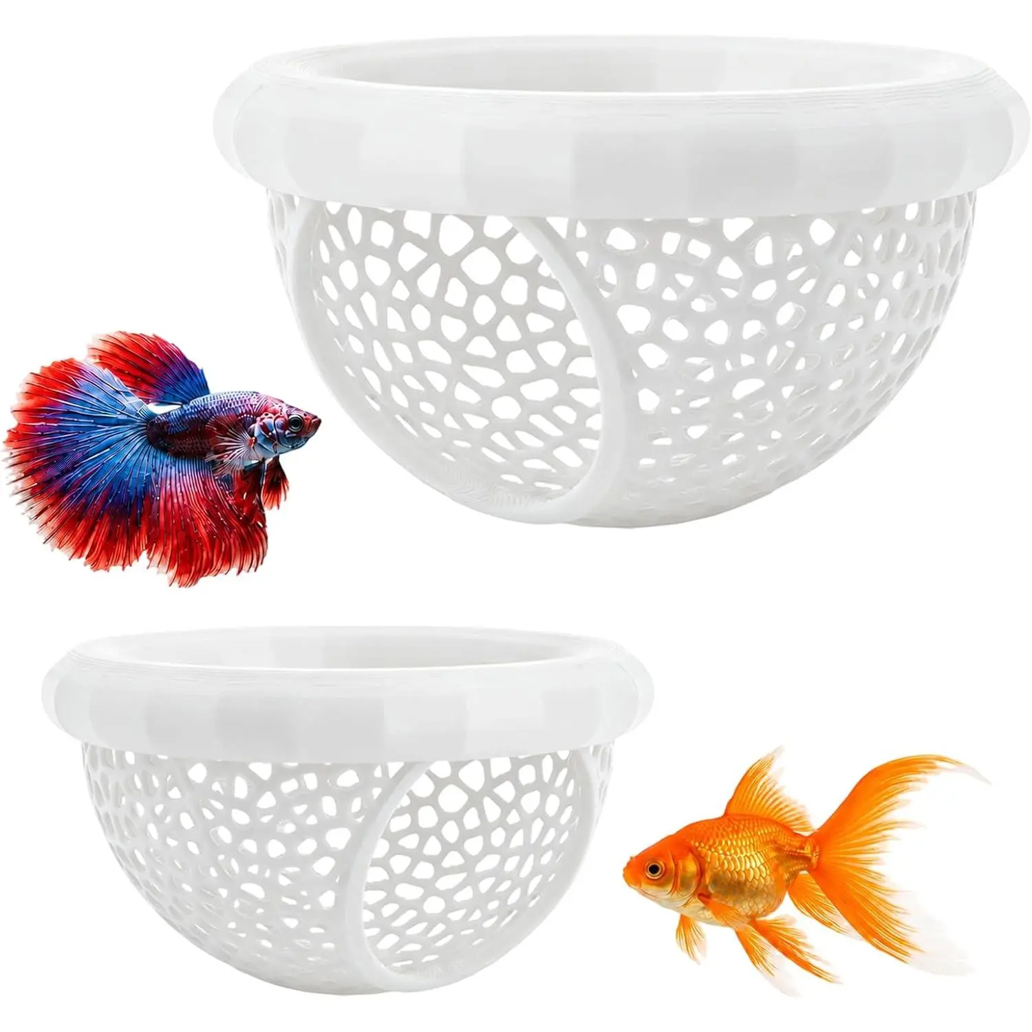 2 Sizes Betta Hammock Floating  Printed Betta Fish  Accessories | Betta Hideout & Feeder for Small Fish Shrimp Shelter Eco-Safe Resting Spot Aquarium Decor