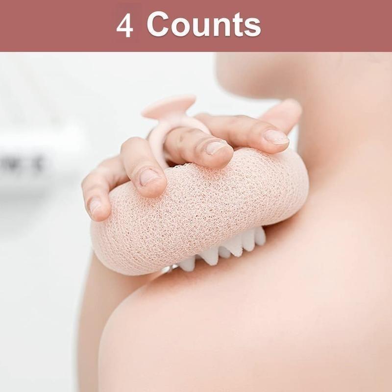 4PCS Multifunctional Massage Shower Ball - Soft Skin-Friendly Flower Bath Sponge for Rich Foam, Deep Cleansing & Back Rub | Cute Bathroom Exfoliation Tool