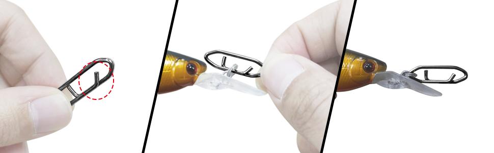 AGS AMYSPORTS High Strength Fishing Snap Saltwater Stainless Connector Snaps Swivels Tackle Steel Power Fishing Clip Lure Quick Change Black Nickel