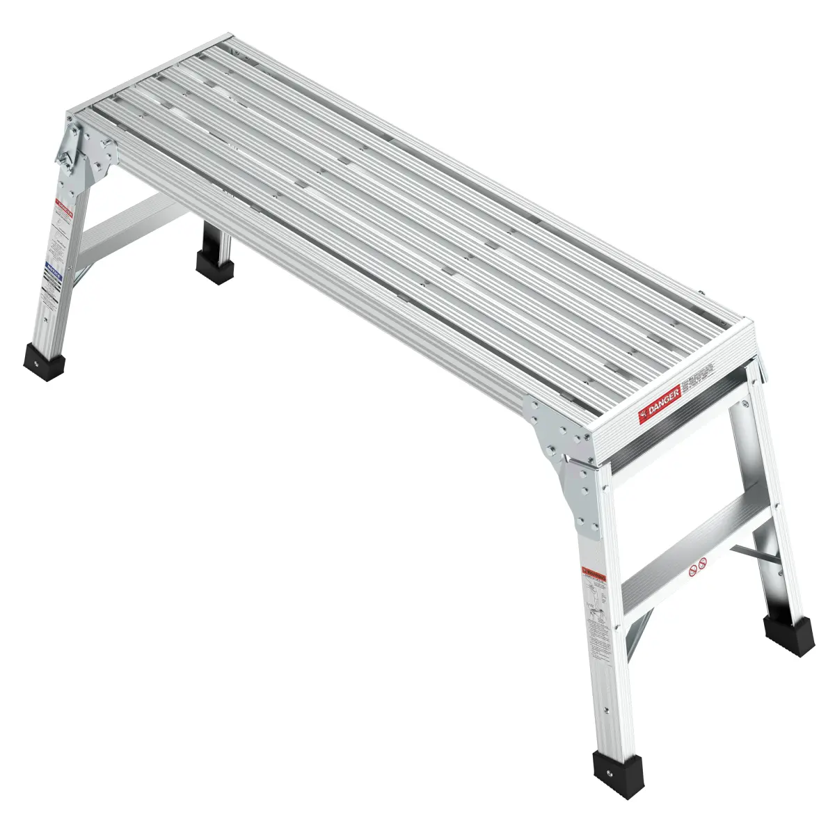 Bellemave Foldable Aluminum Work Platform, Lightweight Step Bench with Non-Slip Surface, ANSI-Standard 225 lbs Load Capacity for Home Users & Outdoor Work