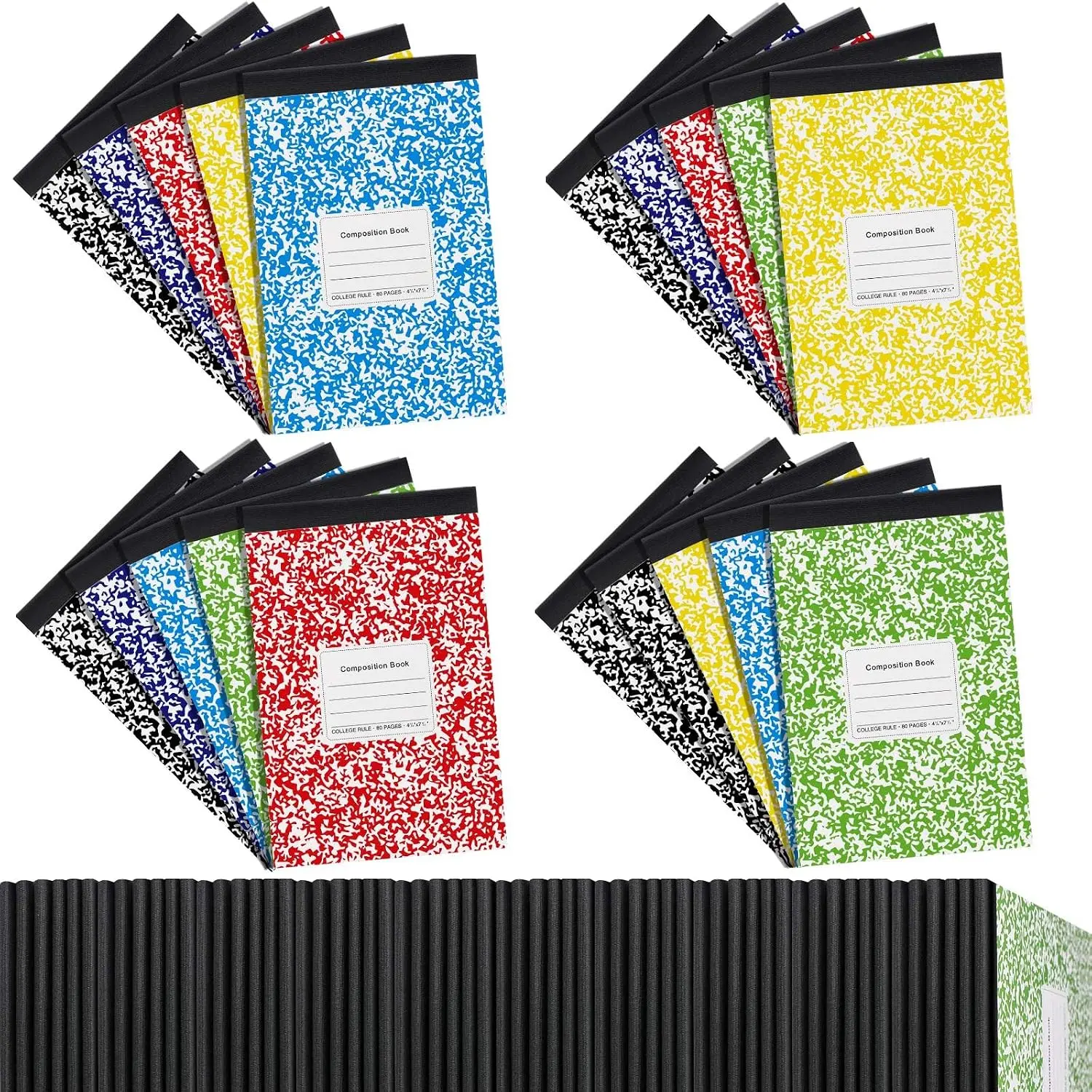 20 Pack Composition Notebooks Half Size 4-7/8 x 7-1/2 Inches College Ruled Notebooks Mini Marble Cover Composition Books for Journal School Classroom Supplies 40 Sheets/80 Pages(6 Color)