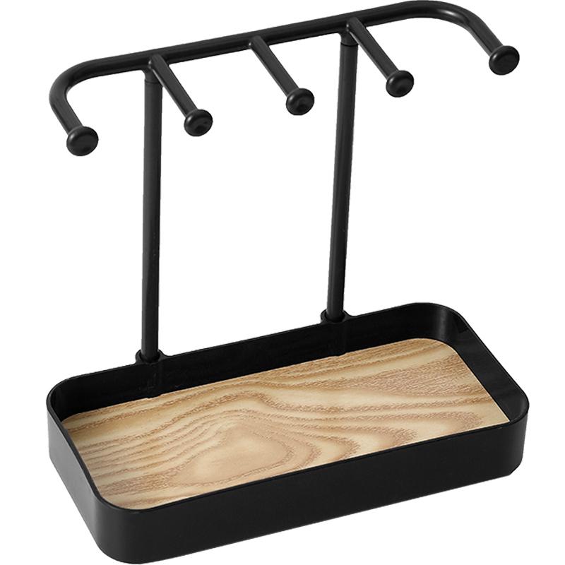 1/2pcs Jewelry Display Rack Organizer for Home, Wooden Necklace Ring Earring Holder, Chic Accessory Storage Stand, Bedroom Storage Organizer