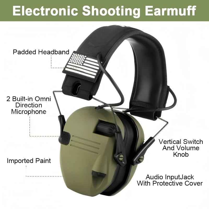 Professional noise-reducing shooting CS tactical earmuffs, outdoor sound-isolating earmuffs, head-mounted tactical noise-reducing and sound-enhancing ear protection, suitable for competitions, hunting, and specialized electronic noise-reducing earmuffs
