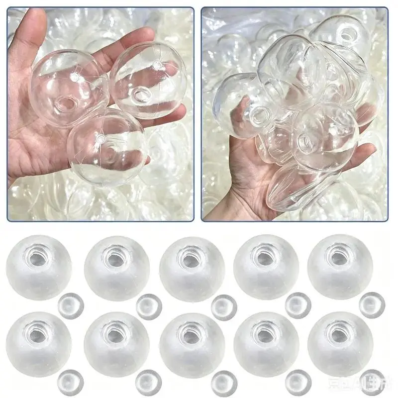 Elastic Transparent TPR Sphere Blank Shell Mold, DIY Handmade  Squishy Ball Casting Tool, Round Empty Skin for Stress Relief Toy