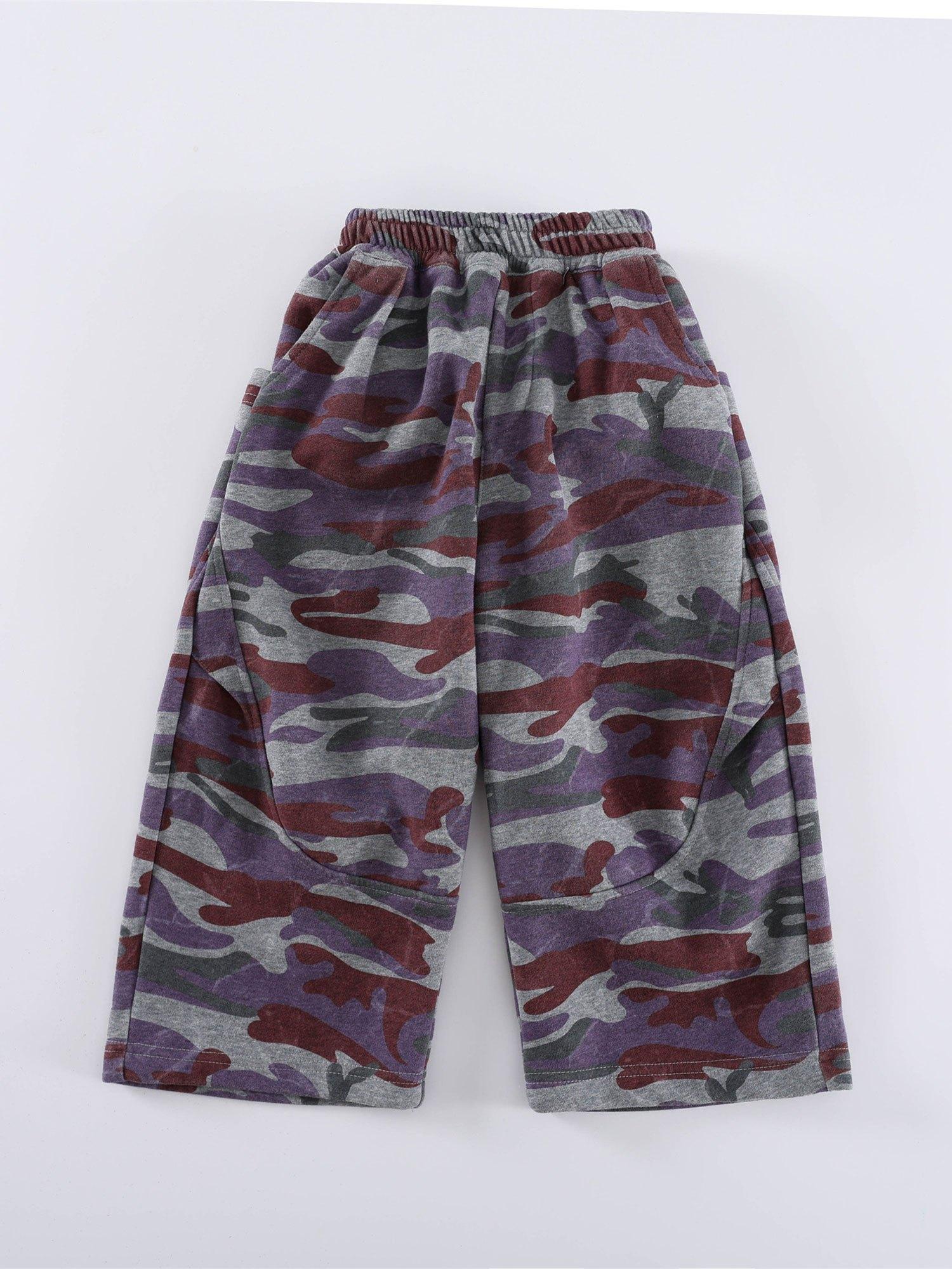 Girls' Camouflage Pants - Elastic Waistband, Camo Pattern, Long Trousers for Fall/Winter, School, Playground - Durable & Easy-Clean Fabric - Casual Outfit Essential, for OutdoorGift