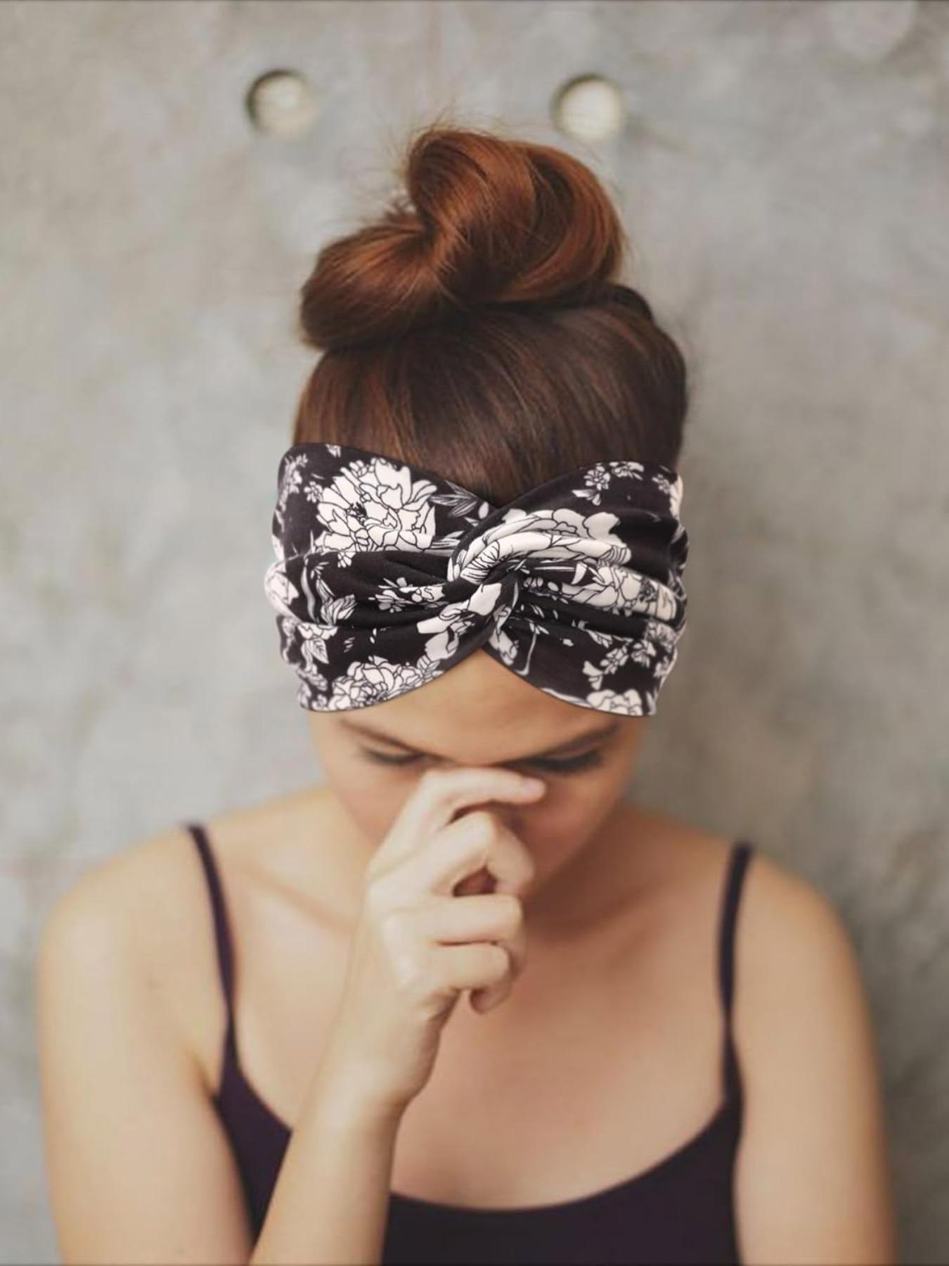 Boho Style Yoga Hair Band, Sports Hair Band, Elastic Sports Hair Band, Suitable for Yoga, Running, Gym