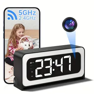 Smart Clock Camera, 5G&2.4G WiFi Security Cameras Wireless Indoor, 2K Cameras For Home Security Two-Way Talk, Color Night Vision, 360 ° PTZ, Human Motion Detection