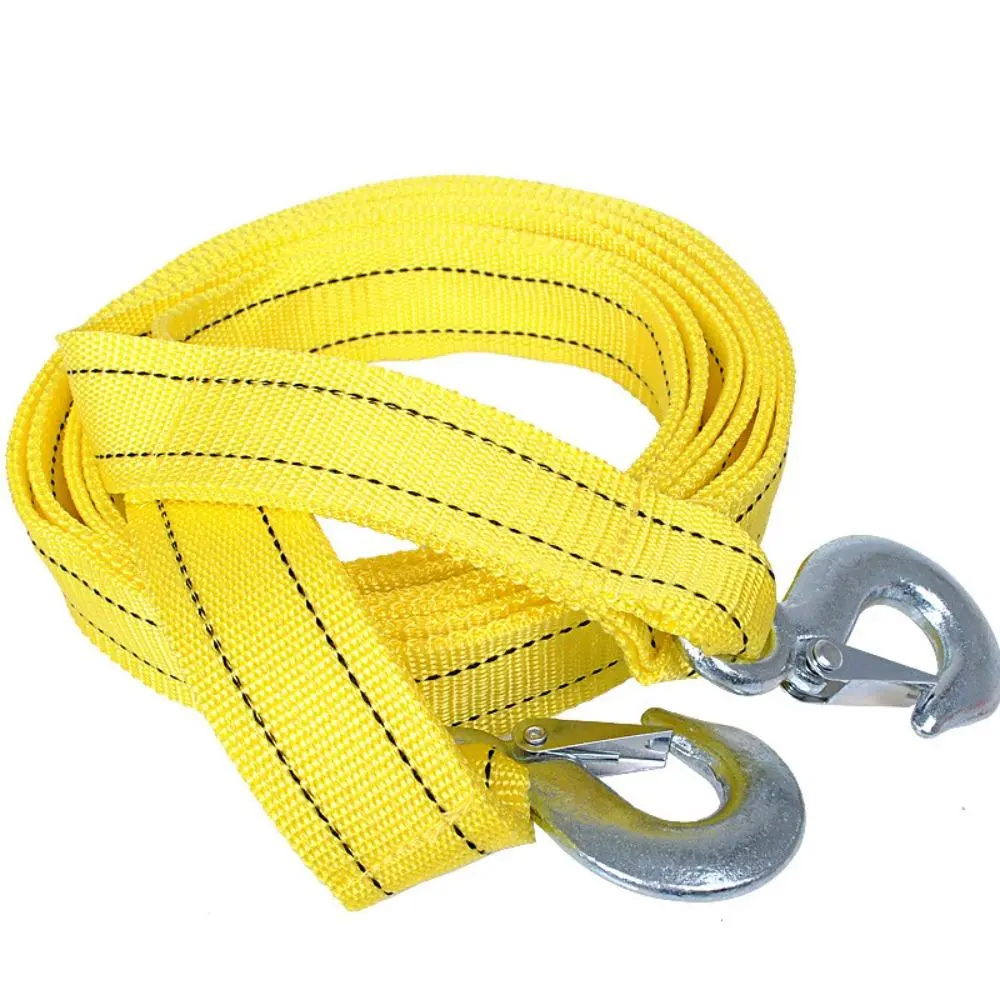 2026 New Model: 4-Meter Heavy-Duty Tow Strap with Hooks — 11,000 lb Emergency Tow Rope for Roadside Recovery of Cars, Trucks, and ATVs