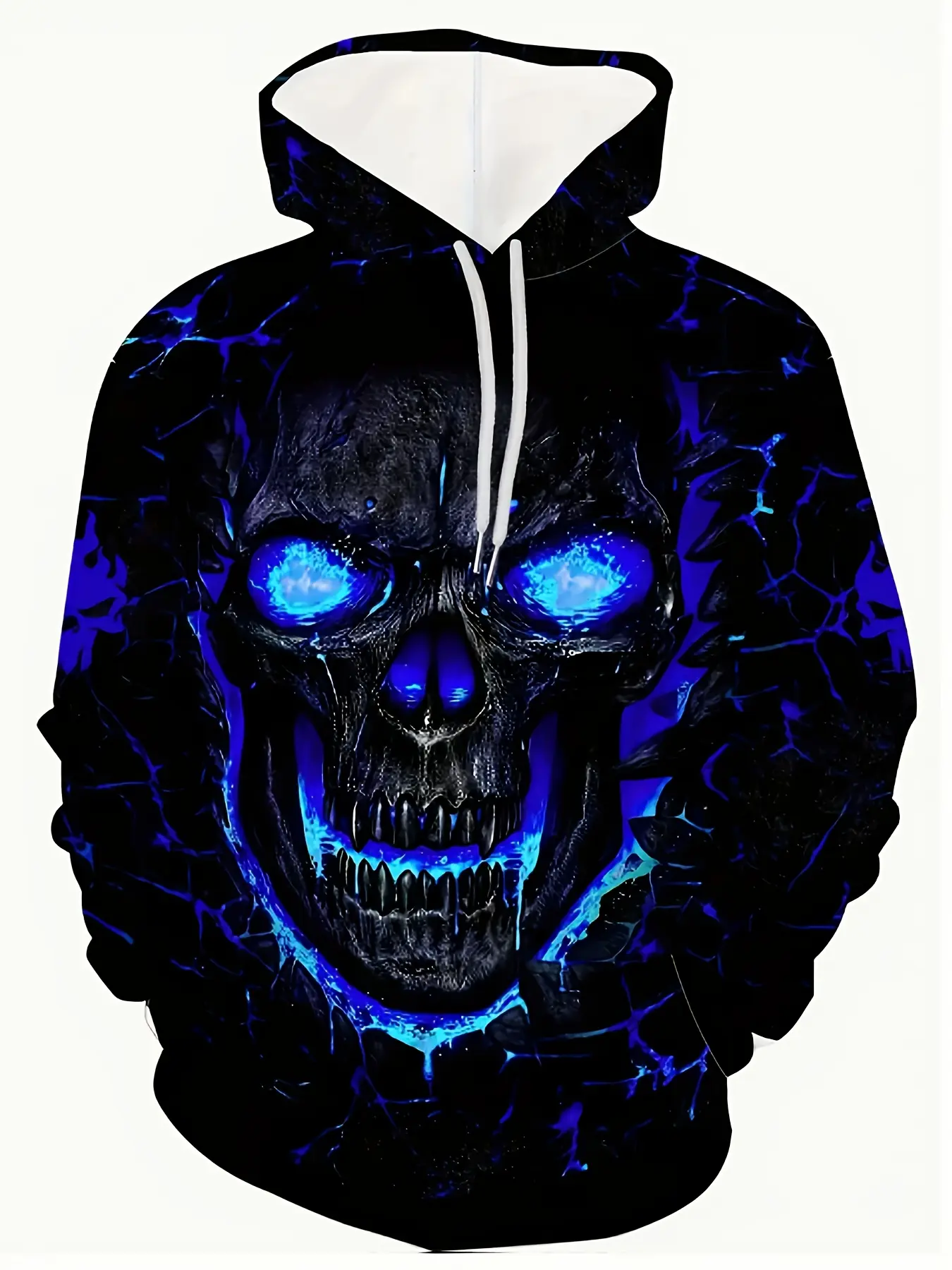Men'S Hoodie - Black Suitable For Halloween Color Durability - Urban Fashion Essential Halloween Costume Skull Pattern Casual Fashion Design Durable Material Printed Sweatshirt For Young People