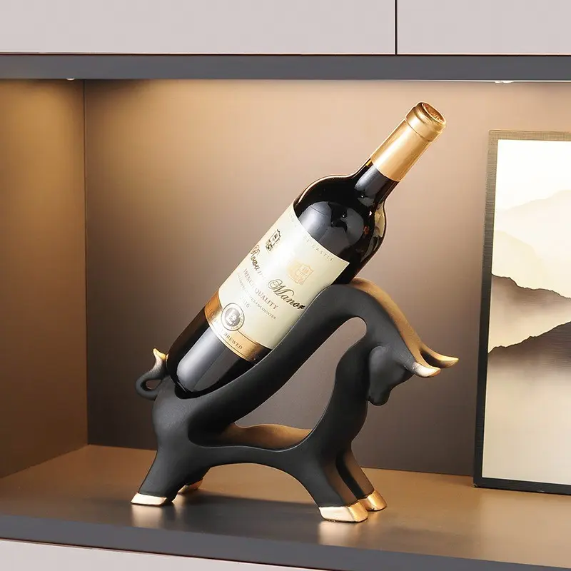 2026 New Bull Sculpture, Luxury Resin Art Piece, Ideal for Living Room, Wine Rack Decor, Party Gift, Kitchen & Dining Room Decoration