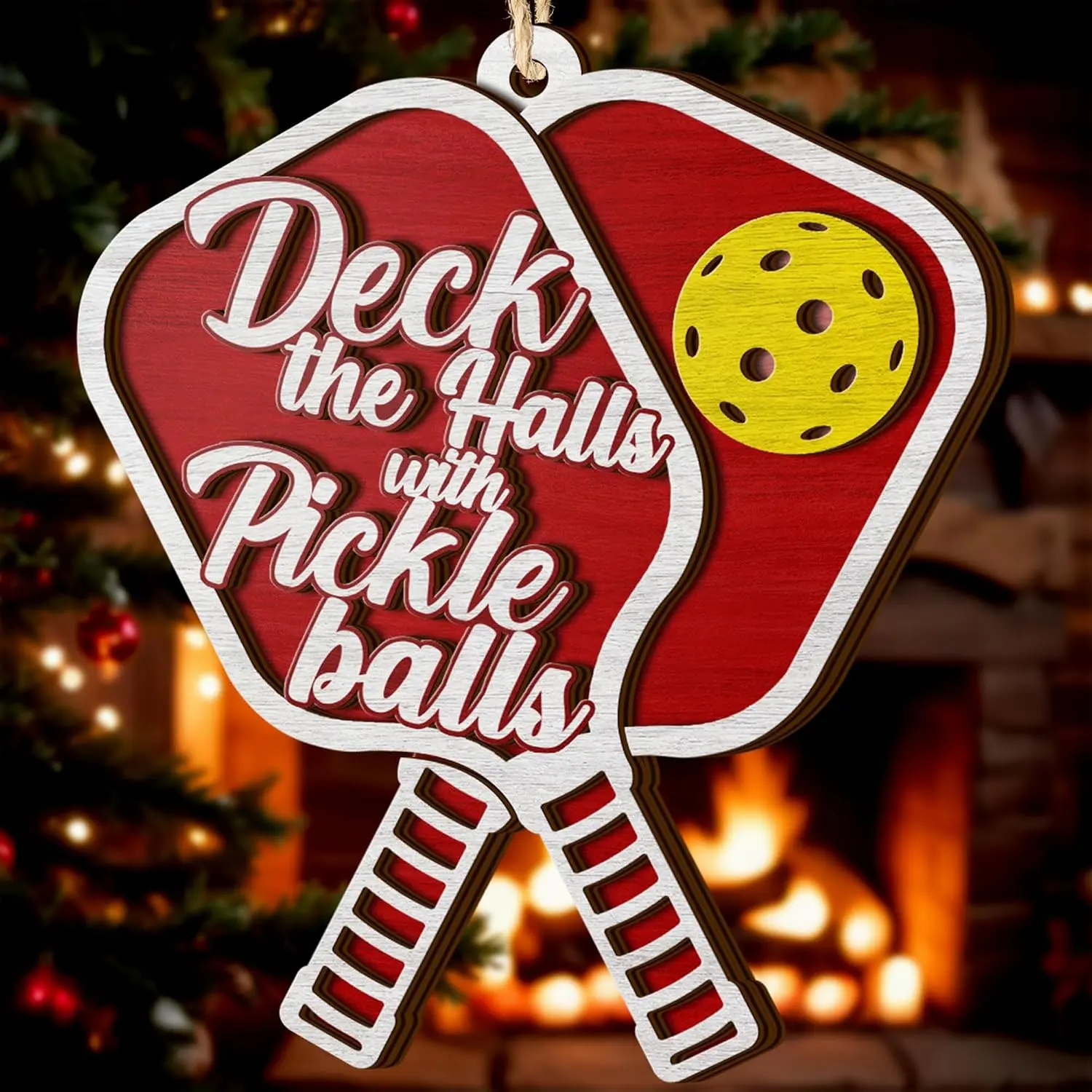 Oer Printed Pickleball Ornament, Pickleball Christmas Ornaments, Pickleball  Acessories Christmas 2 Layers Ornaments for Tree