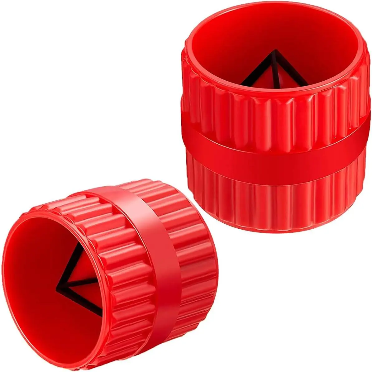 Pipe & Tube Deburring Reamer, Inner-Outer Chamfer Tool, Red | 2-Pack, for PVC/PPR/Copper/Brass/, 3/16" to 1-1/4", Tubing Chamfer, Durable, Easy Deburring