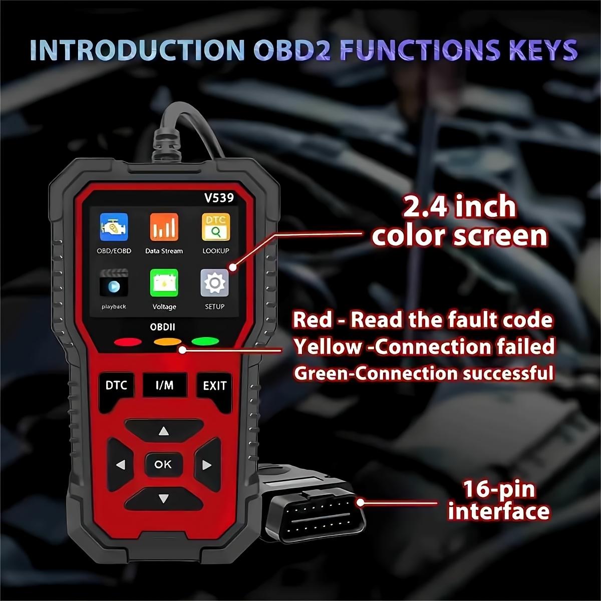 2025 Upgraded V539 OBD2 Scanner Full Functions Engine Code Reader Reset Mode 6 Mode 8 for All OBD2 EOBD Cars 1996 and Newer IM Readiness Check Battery Voltage Test Code Read Erase No Battery Needed