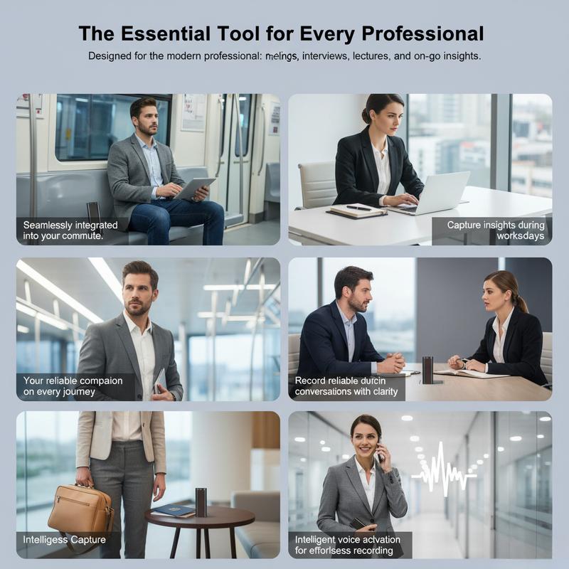 Portable Voice Activated Digital Recorder 8GB HD Noise Reduction for Business Meetings MP3 Player 1pc