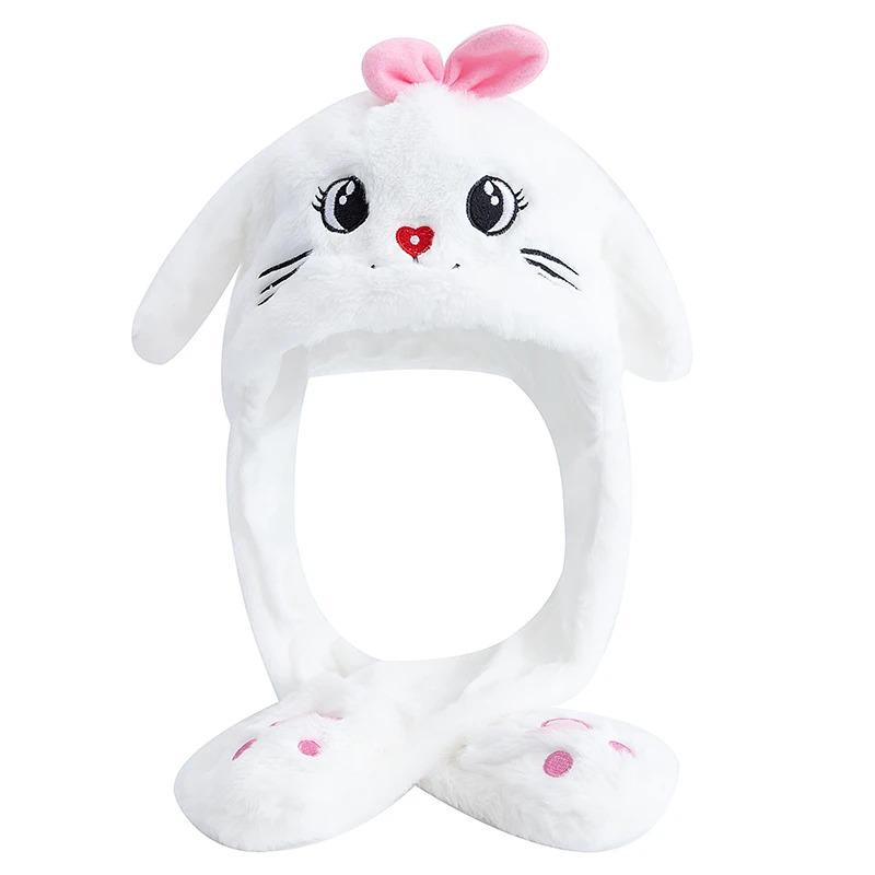 Hot Sale Unisex Funny Ear Hat Cow Animal Style Cute Ear Moving Up Cap Men Women Girls Rabbits Ears Plush Winter Lovely Hat ﻿