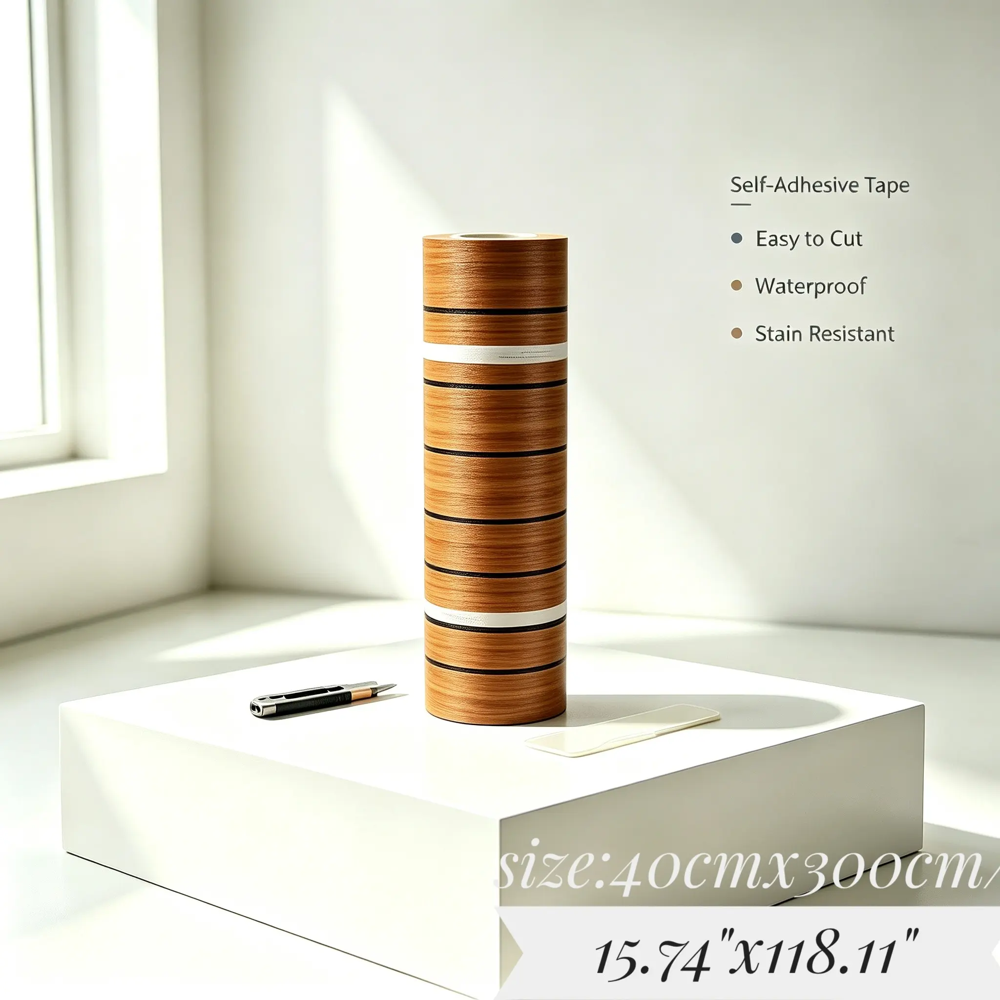 3D Thickened Walnut Wood Grain Wallpaper, Waterproof and Durable, Easy Installation, Ideal for Home Renovation, TV Background, Ceiling Decor