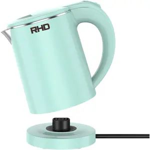 0.5L Small Portable Electric Kettle, Stainless Steel Travel Water Kettle with Fast Boil, Boil-Dry Protection & Auto Shut-Off, Perfect for Travel, Coffee, Tea, Eggs (Green)
