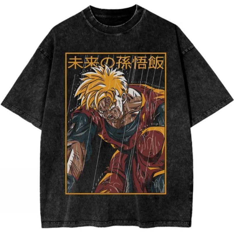 Dragon Ball Z Son Gohan Vintage Graphic T Shirt Cotton Anime Tee Unisex Streetwear Fashion Short Sleeve Crewneck Casual Top Gym Pump Cover Trendy Outfit Comfortable Breathable Daily Wear Gift for Anime Fans