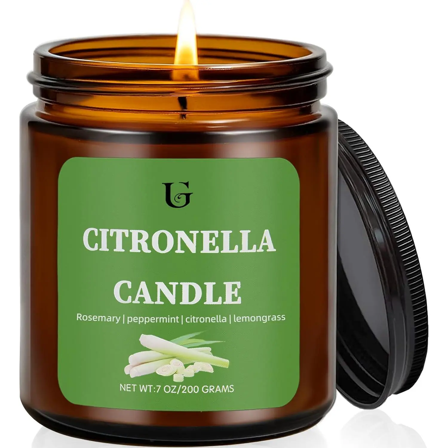 Citronella Candles Outdoor for Camping Patio, 7oz Essential Oil Candles for Yard and Outside,   Soy Wax Candle for Indoor Backyard Travel  Decor, Burns 50 Hours, 1 Pack