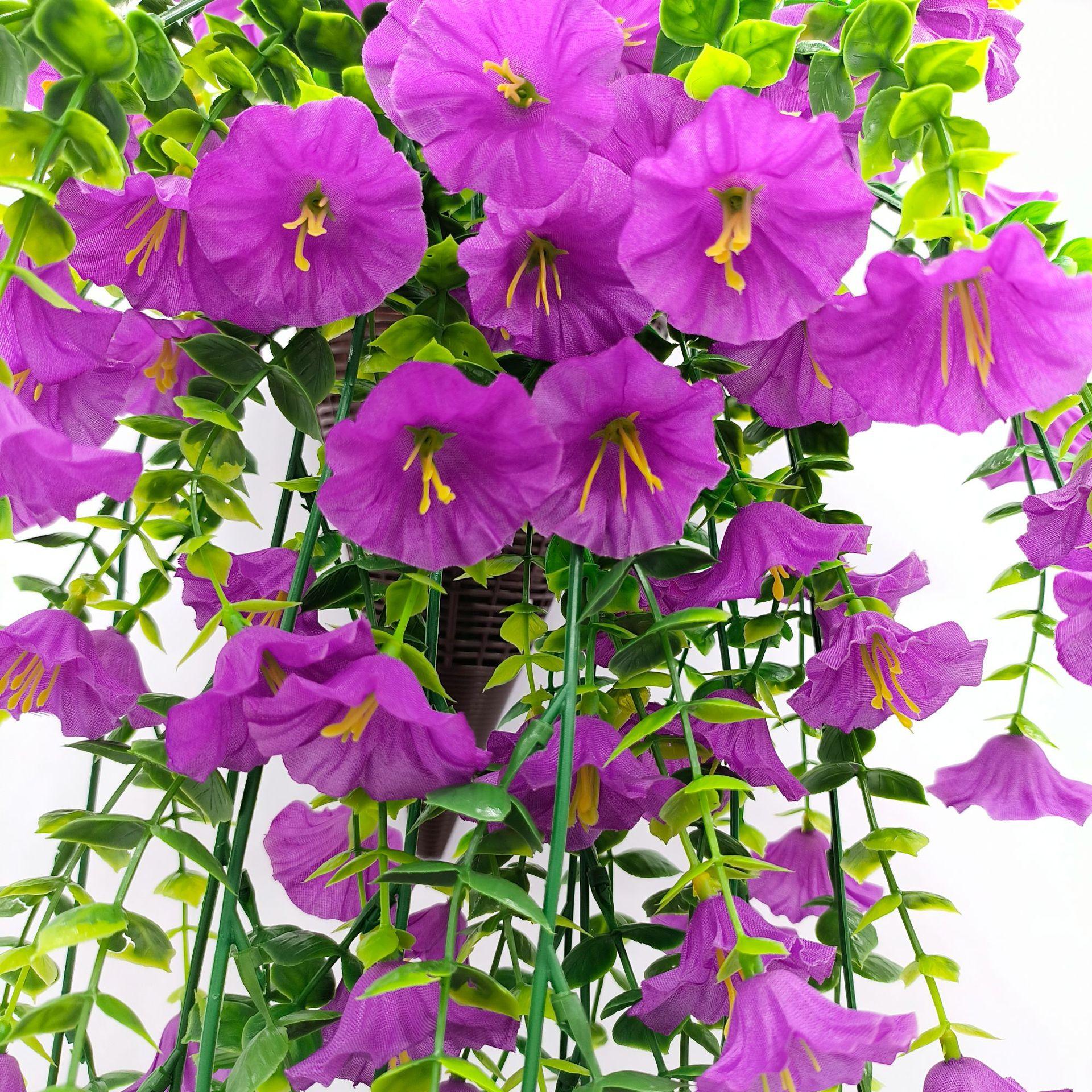 Hanging Artificial Morning Glory Flower Vines for Home Wedding Decoration Outdoor Indoor Garden Wall Decorations Realistic Fake Petunia Bouquets