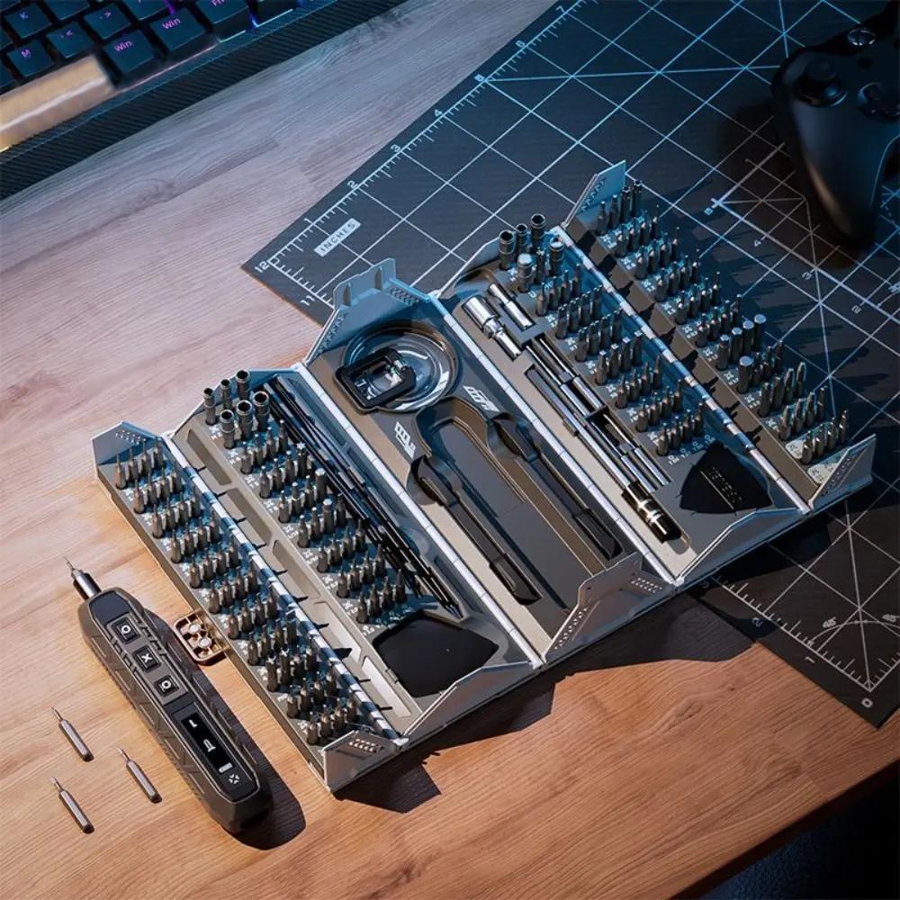 JAKEMY 180-in-1 Electric Screwdriver Set, 3-speed Torque Adjustment Screwdriver Set for Phone/Notebook/Computer/Camera/Watch/Milwaukee Gadgets, Power Tools, Multifunctional Electric Screwdriver Set