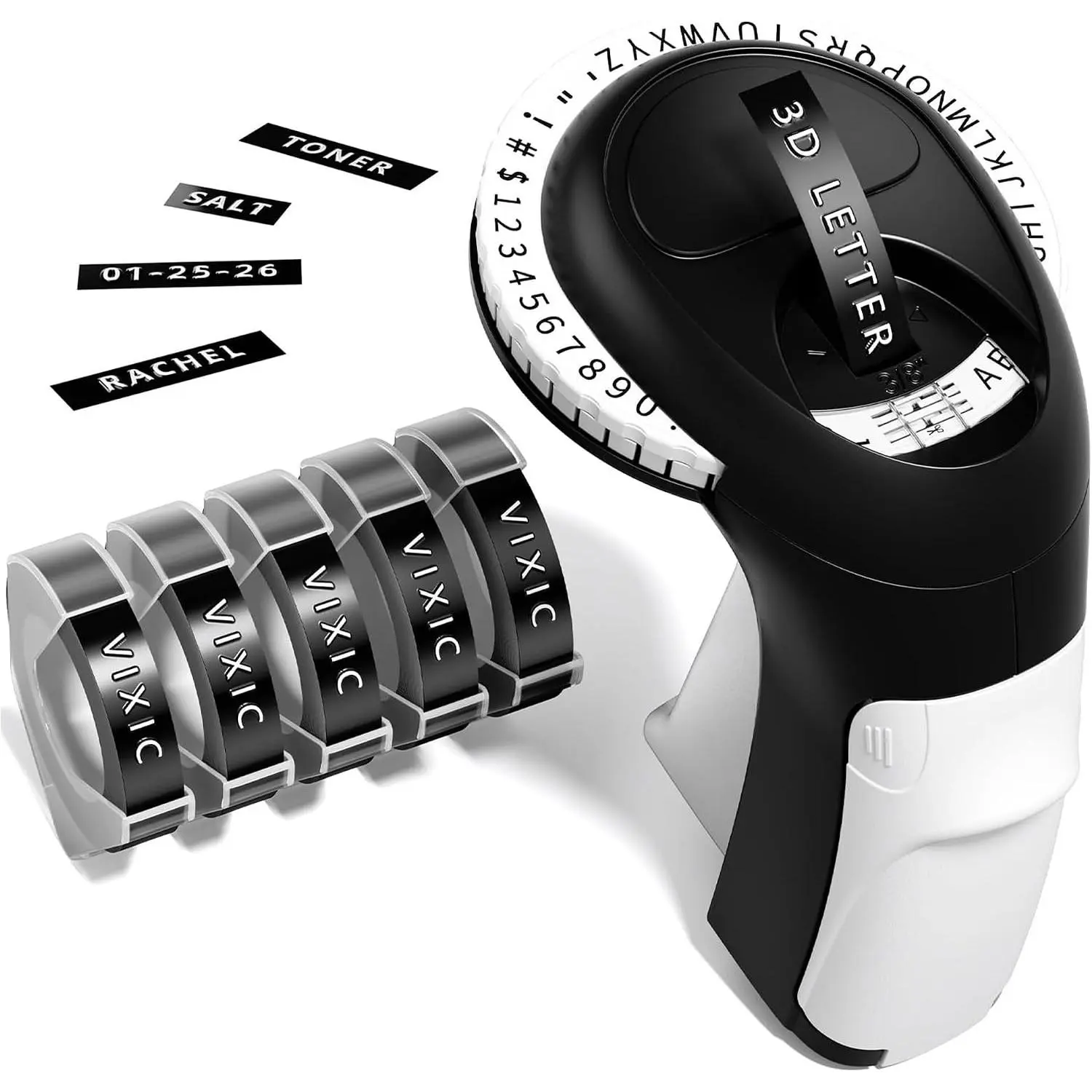 Embossing Label Maker, Emboss Vintage Label Maker Machine with Tapes | 9mm Embossed Labeler, Old School Manual Punch Embosser 3D Raised Letters for Home Kids School Items Journal Supplies Labeling