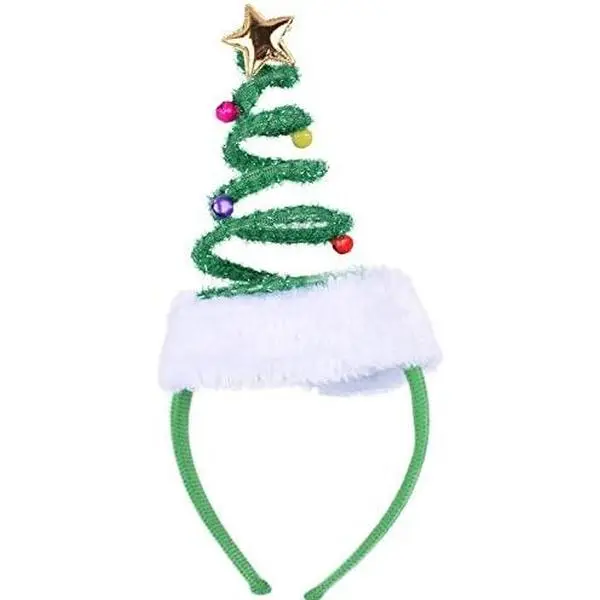 Springy Christmas Tree Headwear with Jingle Bells, 1 size fits  | Shining, Novelty Christmas Party headwear,  Topper Headwear,  color