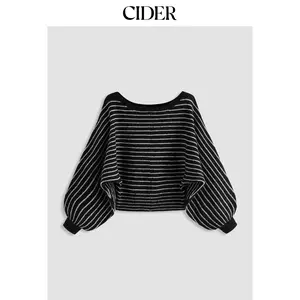 Cider Knit Wool-blend Boat Neck Striped Oversized Sweater