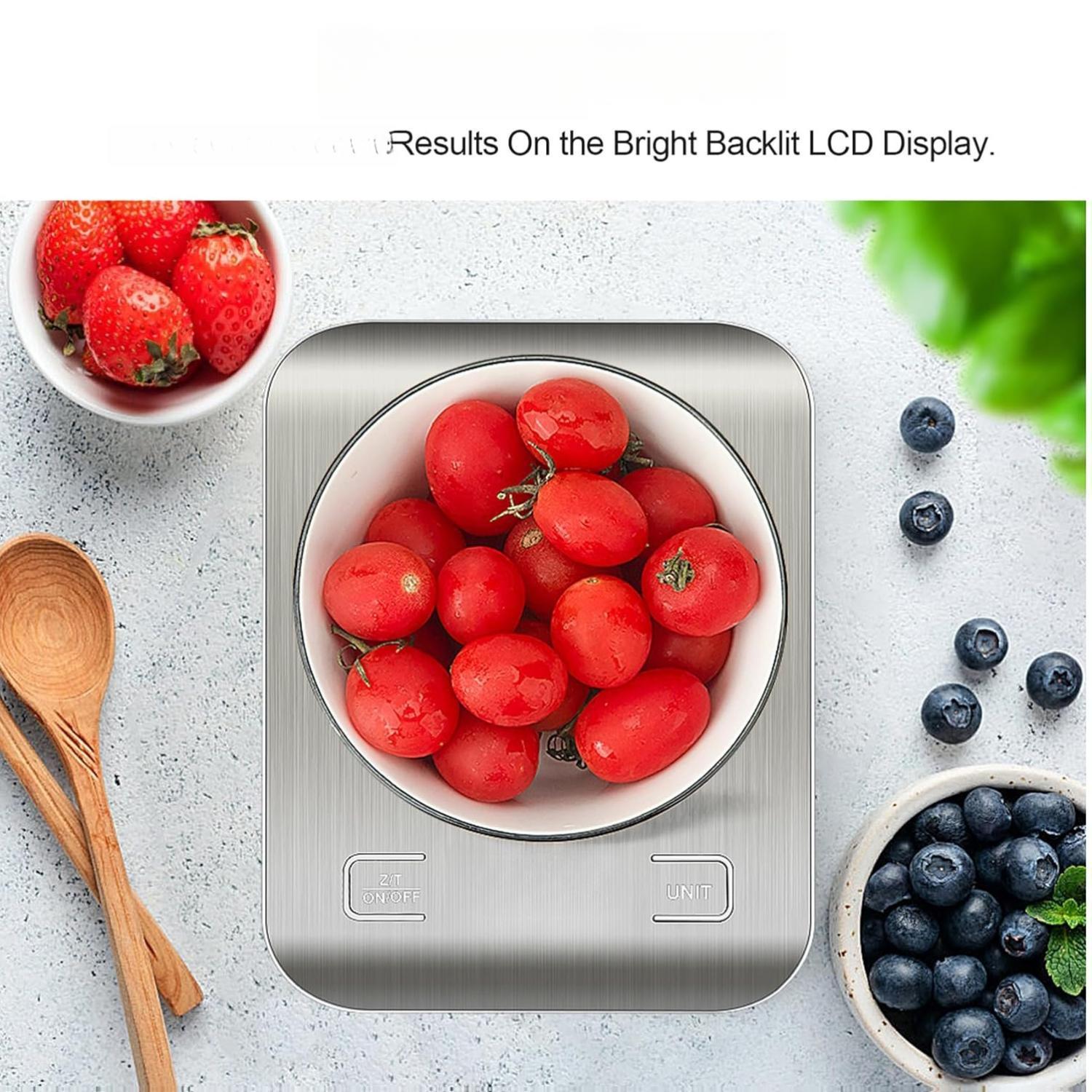 Food Scale, Kitchen Scale, Weight Scale Grams and Ounces for Weight Loss, Baking, Cooking, Keto and Meal Prep, LCD Display, 304 Stainless Steel Food Scale, Kitchen Scale, Weight Scale Grams and Ounces for Weight Loss, Baking, Cooking, Keto and Meal Prep, LCD Display, 304 Stainless Steel
