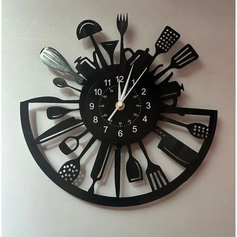 Kitchen Clock Rubber Hanging Clock, Ideal for Cooking Enthusiasts, Home Kitchen, Western Restaurant, Food Store