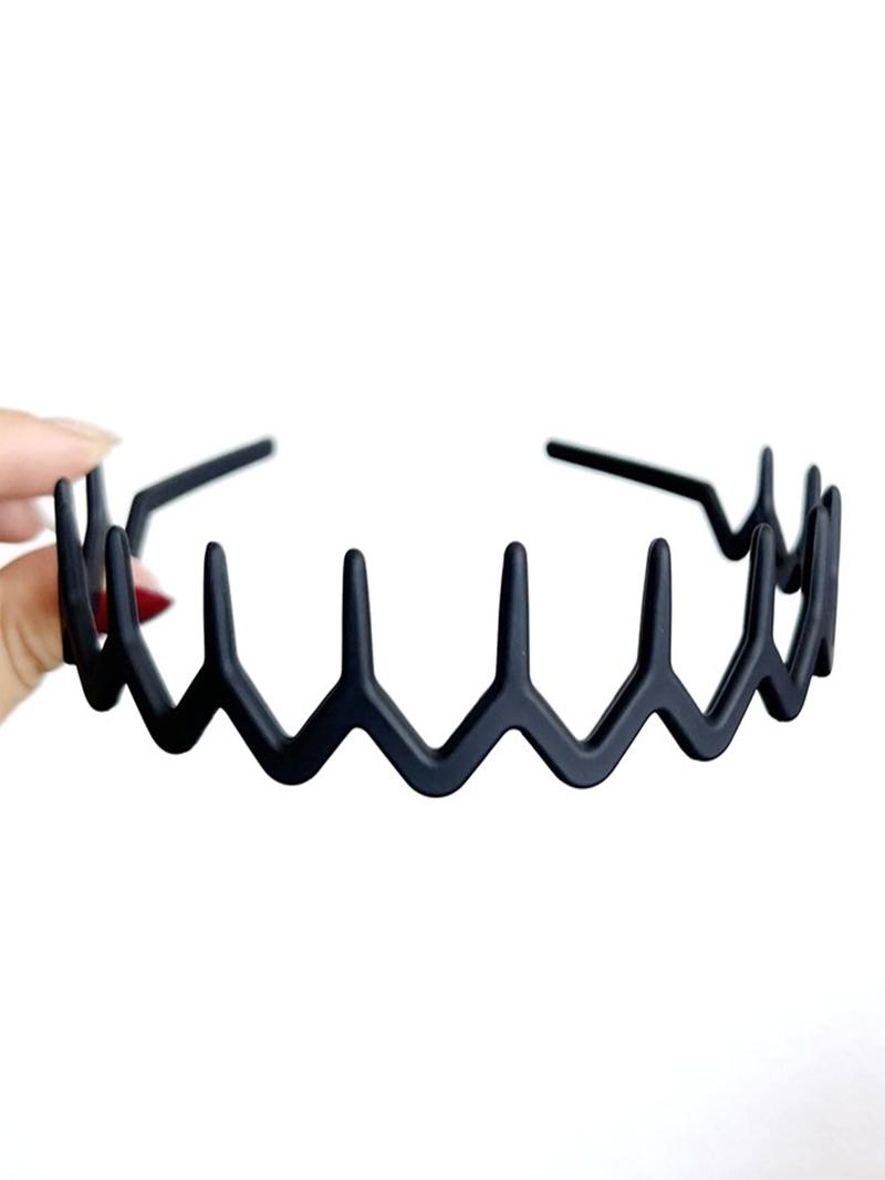 Wave Design Hair Hoop with Teeth, Fashionable Hair Accessories for Women & Girls, Minimalist Headwear Suitable for Thick Hair, Zigzag Headband