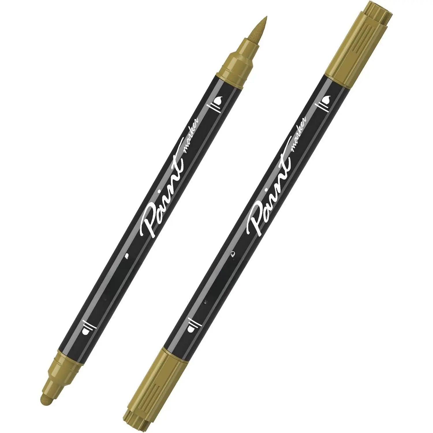 2    Markers,  Tip  Pens  Marker | Dot & Brush Tip, No Bleed, ,  Coverage, Water Based Marker for Canvas, Rock, , Plastic, Glass, Metal